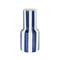 11" White & Blue Stripes Round Decorative Ceramic Vase